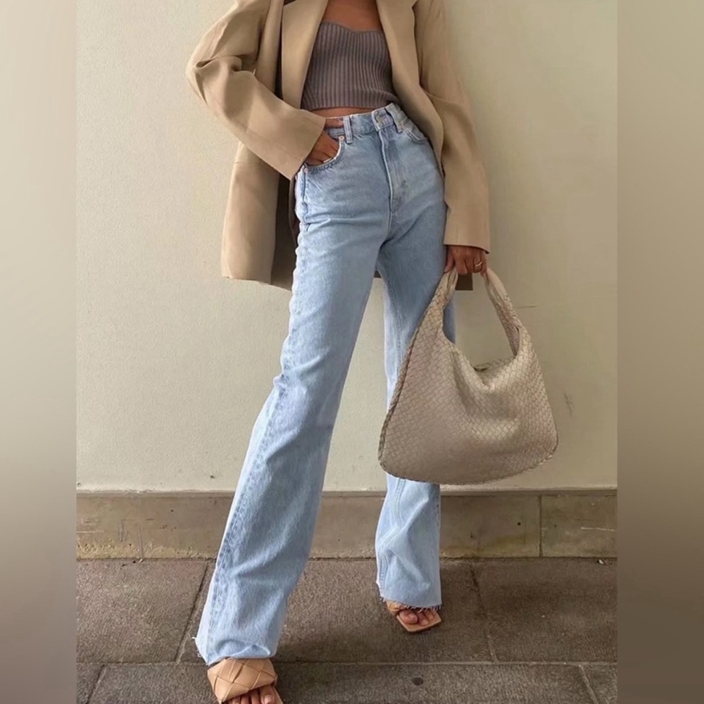 NWT Commense High Rise Light Wash Straight Leg Jeans